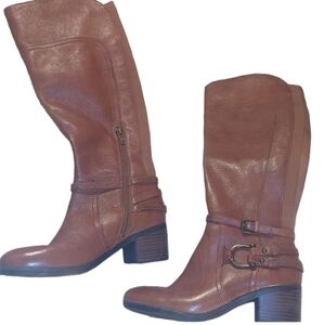 Women's Brown Riding Boot Tall Shaft Boots with stretch calf Size 6